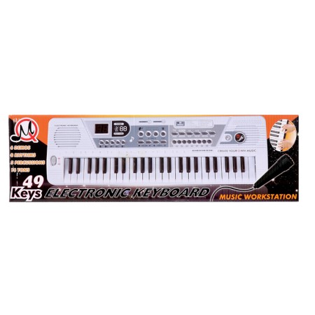 Synthesizer "Musician" with a microphone, 49 keys, works on a network and from batteries-10