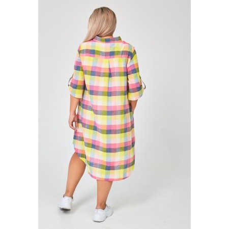 Women's dress, size 54, yellow color-4