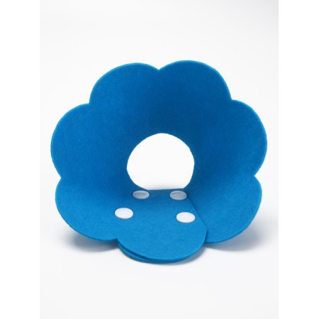 Veterinary collar made of felt "chamomile", size l, blue-3