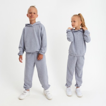 Kids (hoodies, trousers) minku color light gray melange, height 122-1