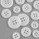 A set of buttons, 4 punctures, d = 10/15/20 mm, 17 pcs, in a blister, white color