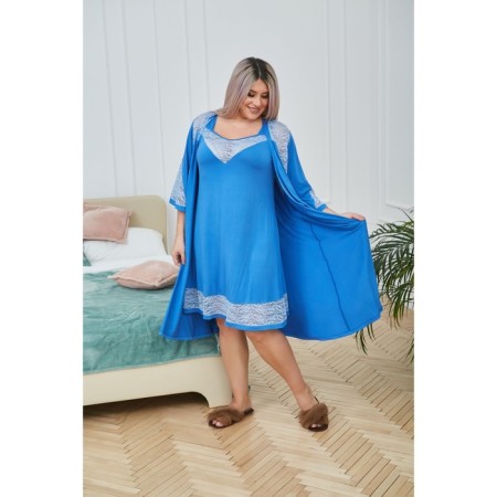 Female suit, size 60, blue color-2