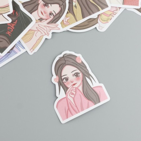 Plastic stickers "cutie" set 60 pcs 10x12 cm-1