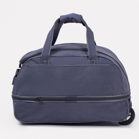 Road bag on wheels, lightning department with an increase, external pocket, gray color-1