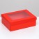 Folding box "red", with a window, 21 x 15 x 7 cm