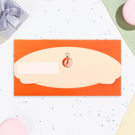 Money envelope "Happy Birthday!" compass, feather, 18.5 x 8.5 cm-2