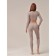 Crop female top in a rubber with long sleeve Top Manica Lunga Rib, size 44-46, linseed color
