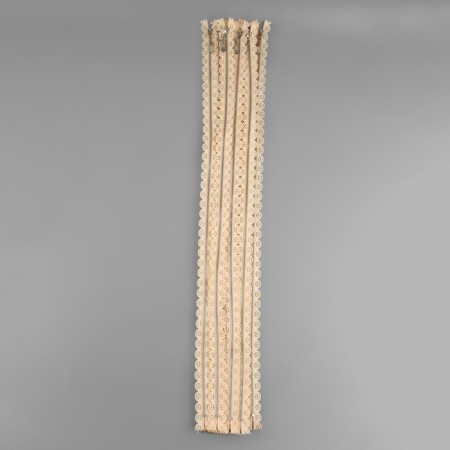 Metal zipper, No. 3, non -proceeding, automatic lock, 60 cm, beige color/nickel-3