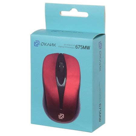 Mouse call 675MW Black/Red optical (1200DPI) wireless USB for laptop (3but)-8