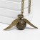 Pocket clutch clock, quartz, d dial-2.7 cm, gold