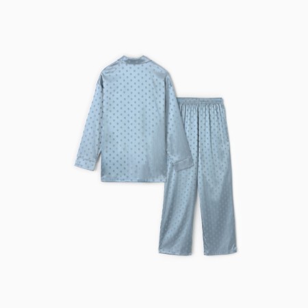 Female pajamas (shirt and trousers) KAFTAN "Peas" Blue color, size 44-46-10