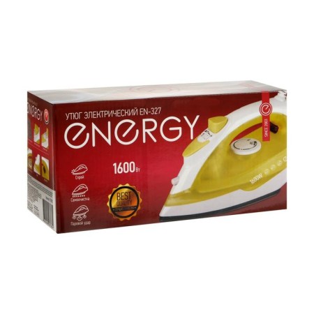 Iron Energy EN-327, 1600 W, Teflon sole, 170 ml, white and yellow-6