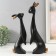 Polystone souvenir "Black bunnies with golden tails" set 2 pcs 7x9x24.5 8.5x11x32 cm