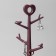 Standing for jewelry "Wood with heart", 18.3 × 36 cm, dark pink color