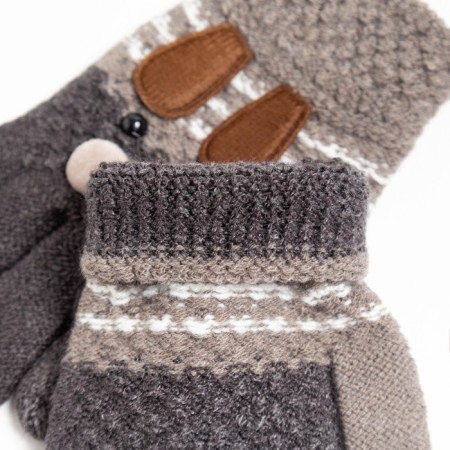 Children's gloves, gray color, size 15 (6-7 years)-2