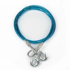 Towing cable, metal in the PVC braid, 4m, 10 tons, 2 hooks