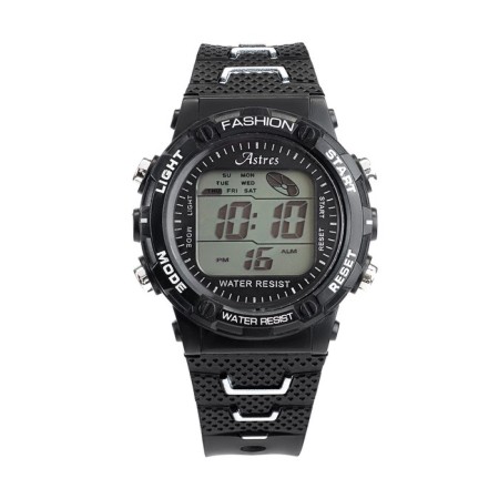 Men's Watch Electronic Astres Fashion, Silicon strap, waterproof, black 97318-1