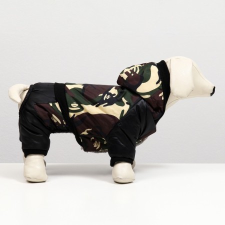 Combineson for dogs "camouflage" on a fur lining, size S (DS 25, Osh 25, OG 35 cm)-1
