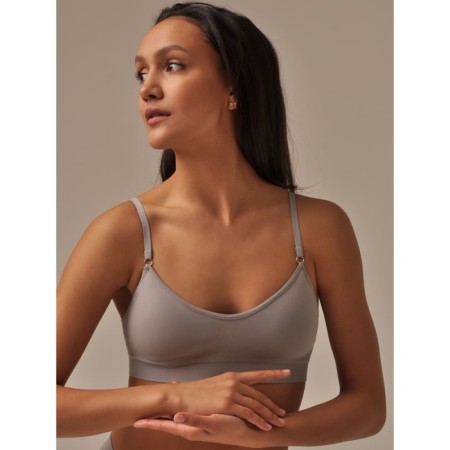 Top female with cup, size XL, color smoke