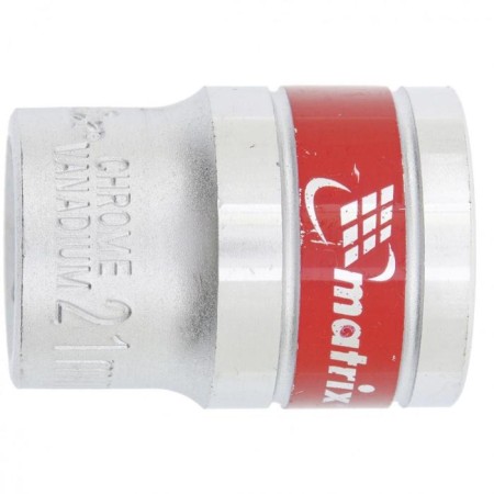 End-end head Matrix 13121, 6 granular, chrome, 1/2 ", 21 mm