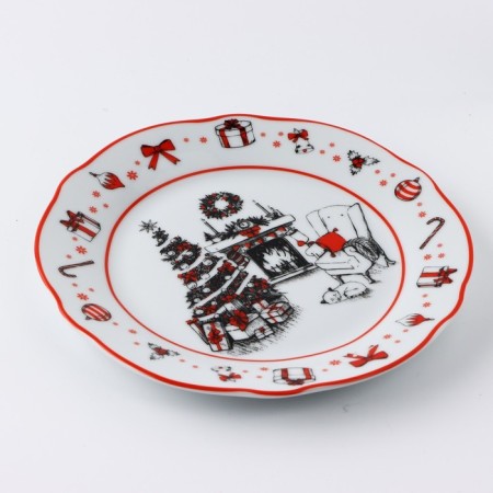 New Year. Ceramic plate "Winter Cos", 19 cm-1