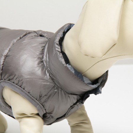Dog jacket two -sided with print, size 8 (ds 23 cm, og 30, osh 22 cm), gray-4