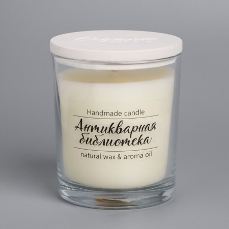 A candle in a glass flavored "Antique Library", 7x7 cm, 27 hours-3