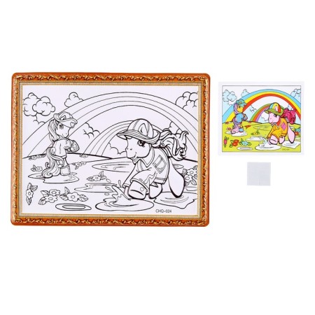 Set for creativity: engraving and coloring voluminous from plastic "Funny animals"-1