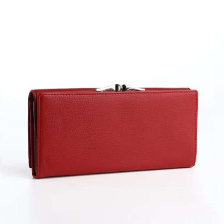 Women's wallet on magnet, red color-1