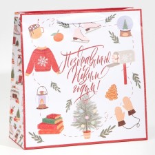 Laminated square Sweet Home, 30 x 30 x 12 cm, New Year