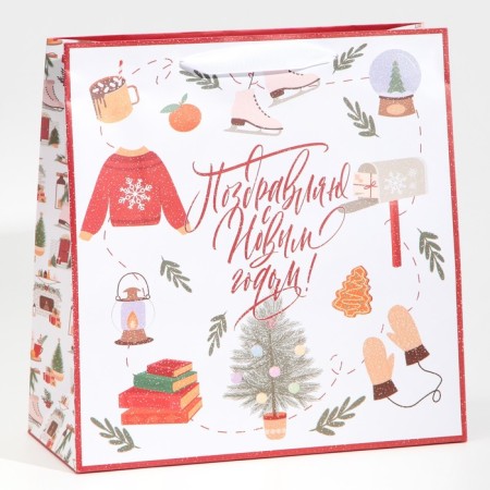 Laminated square Sweet Home, 30 x 30 x 12 cm, New Year