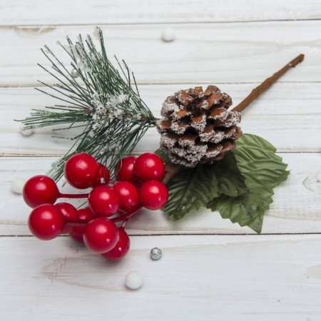 Decor "Winter Dreams" berries and bumps, 20 cm