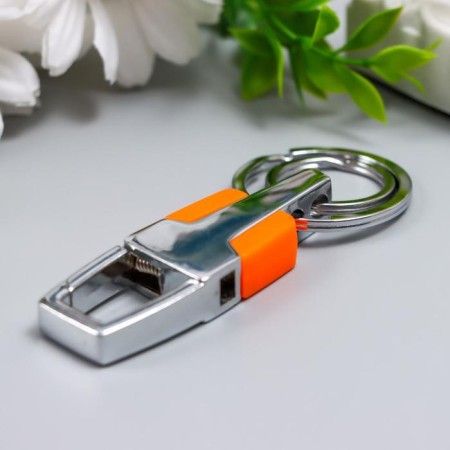 Metal keychain, dual ring "Carabin" mix 8x3.2 cm-1