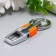 Metal keychain, dual ring "Carabin" mix 8x3.2 cm