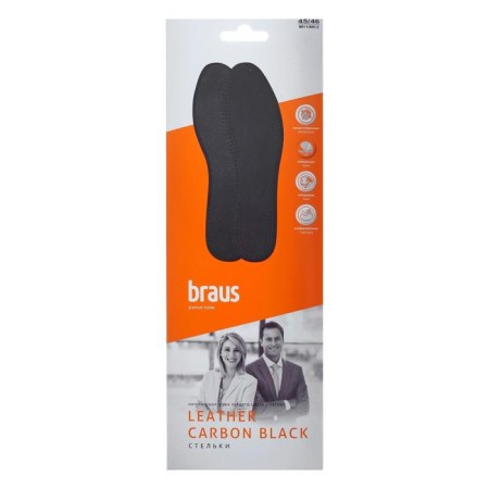 Insoles for shoes, antibacterial, 45-46p, pair, black color-2