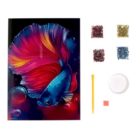 Diamond mosaic with partial filling for children "Magic Fish"-2