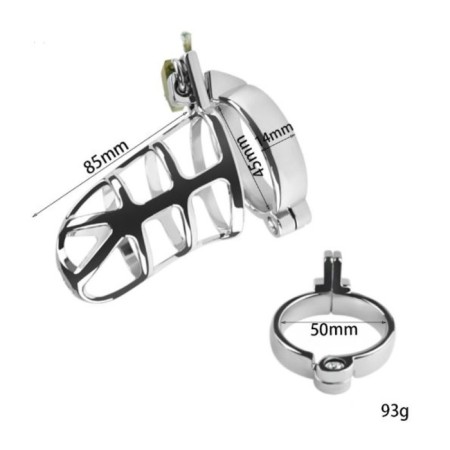 Belt of fidelity "Total cell No. 2", rings d = 4; 4.5; 5 cm, lock, key, metal-14