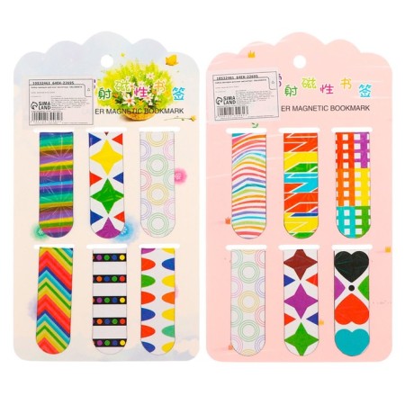 A set of magnetic bookmarks for books 6 pieces abstraction 60*19mm mix Calligrata-1