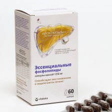 Essential phospholipids with milk thistle extract and vitamins B, 60 capsules of 1250 mg.