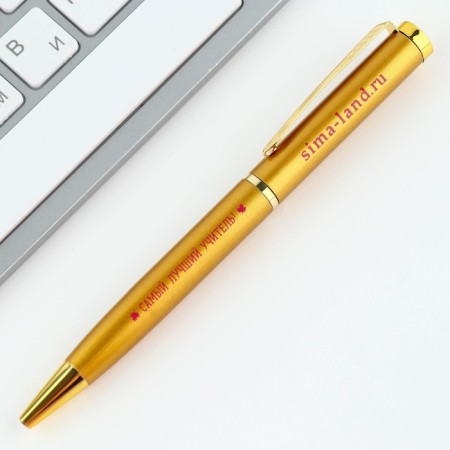 Pen "Happy Teacher", metal, blue paste, 1.0 mm-3