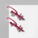 Emall earrings "Cross" on the ring, the color is matte pink