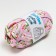 Knitted yarn 95% cotton, 5% Elastan "Lentino Print" 100 g 30 m flowers on pink
