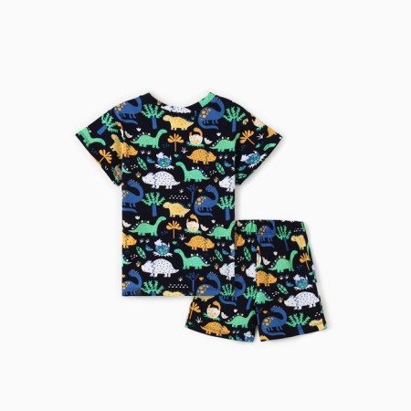 Set for a boy home (T -shirt/shorts) "dinosaurs", blue color, height 122-4