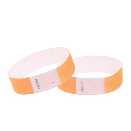 Paper control bracelet "Orange neon" Tyvek