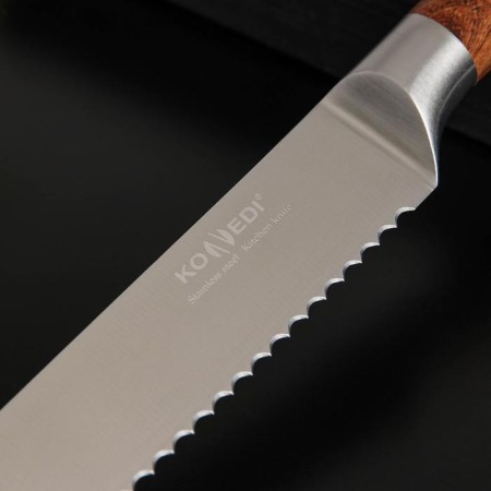 Bread knife Forest, blade 20 cm, brown color-1