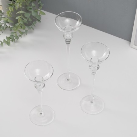 Glass Glass Set 3 pcs "Tet-a-tet" height 26cm, 23 cm, 20 cm-2