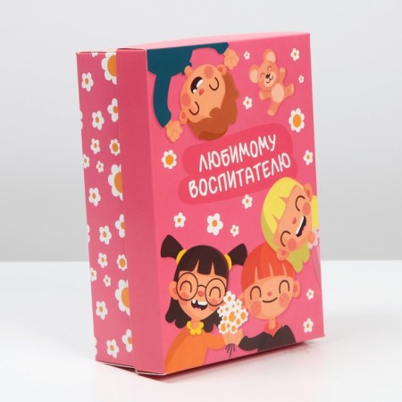 Gift folding box, packaging, “beloved teacher”, 21 x 15 x 7 cm-2