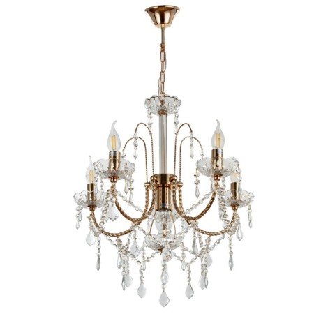 Chandelier GLD-7011/5+1 GD gold 5x60W E14 57x57x87cm