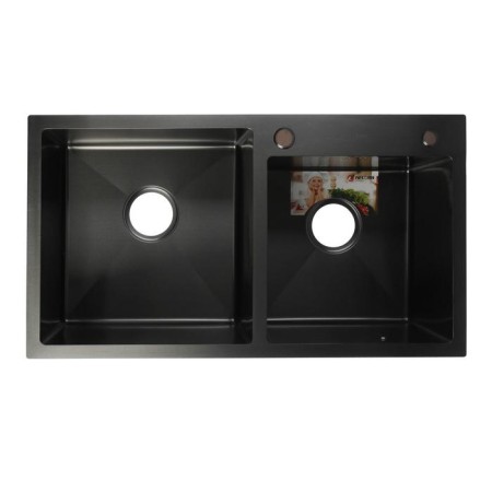Kitchen sink Aflorn AF97843B-D, Sredal, Double, S = 3.0 and 0.8 mm, 78x43x22cm, Siphon, Graphite