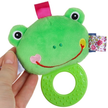 The rattle is soft with the burster "Frog", I crush me-6